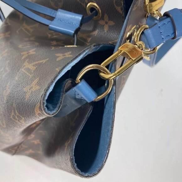 LOUIS VUITTON Monogram Neonoe Bucket type Shoulder Bag Brown x blue - Picture 11 of 16